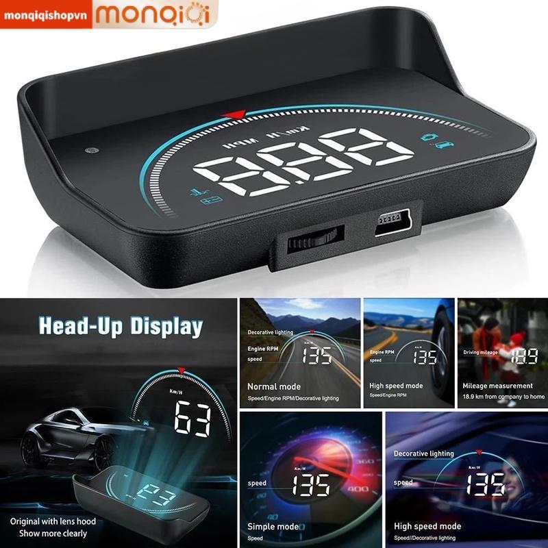  Màn hình hiển thị tốc độ GPS HUD mới cho ô tô KMH MPH,Thiết bị cảnh báo và hiển thị tốc độ trên kính chắn gió ô tô Hud có thể sử dụng cho hầu hết các loại xe 