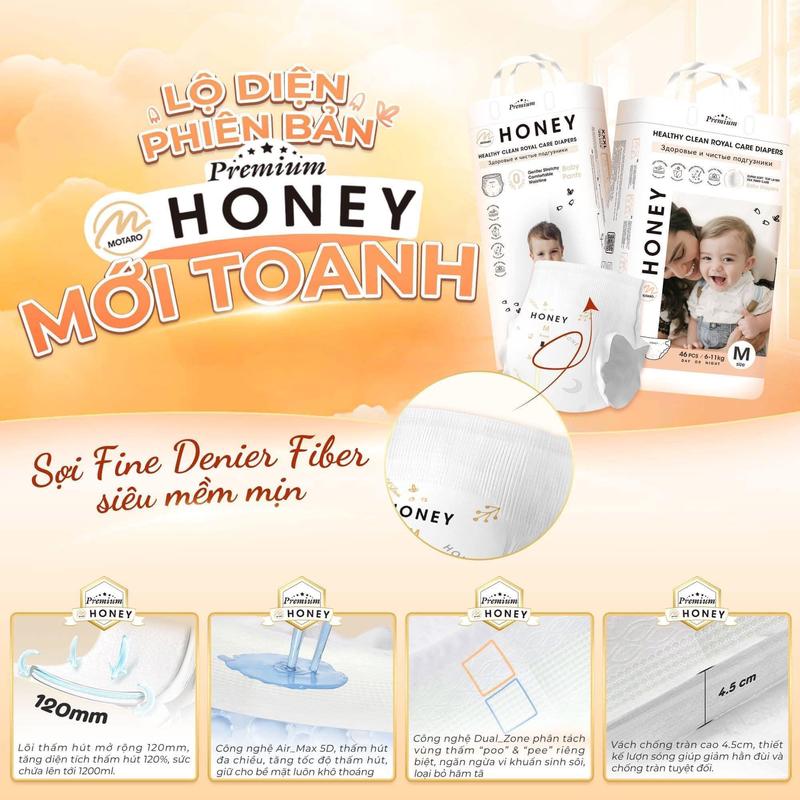 (COMBO 2B- k quà) Momo Honey siêu mềm, siêu mỏng, siêu mịn NB-4XL - Bỉm k af
