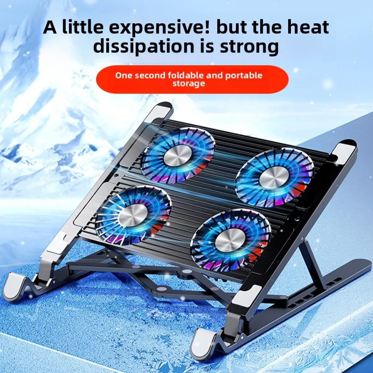 Laptop Cooler Silent Fan Gaming PC Laptop Cooling Pad Support Height Adjustable Notebook Stand