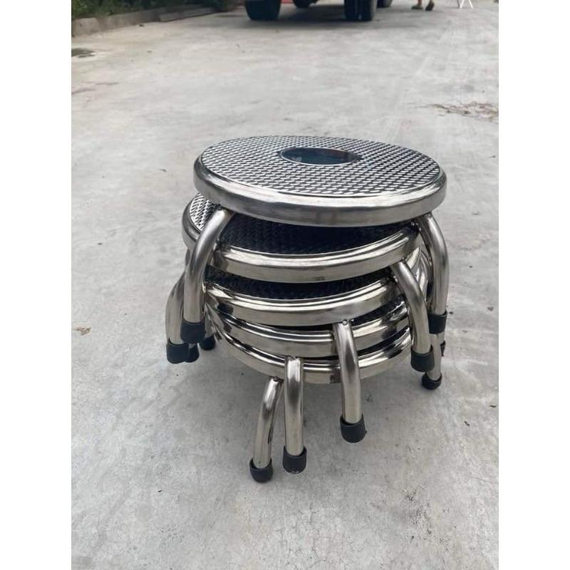 Ghế thấp inox, ghế nhặt rau đa năng dày dặn chắc chắn 1