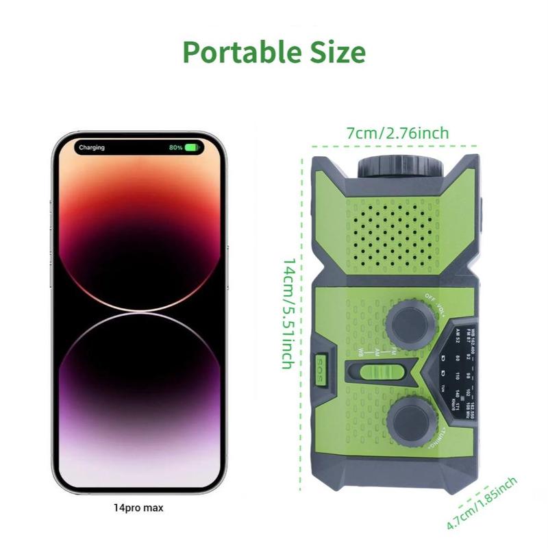 Product Introduction of Solar Emergency NOAA Weather Radio, Portable Hand Crank AM/FM/NOAA Radio with LED Flashlight & SOS Siren, Emergency Hand Crank Weather Radio 8