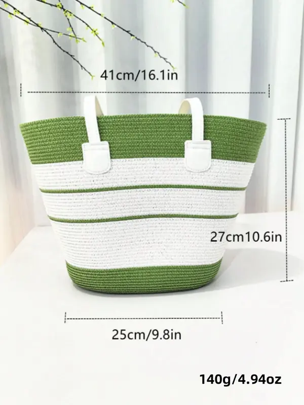 Women's Fashionable Bohemian Straw Bag & Wide Brim Hat, Casual Versatile Sun Hat & Large Capacity Bag Set, Retro Simple and Versatile, Suitable for Daily Travel, Summer Beach Vacation, Versatile Shoulder Bags 2
