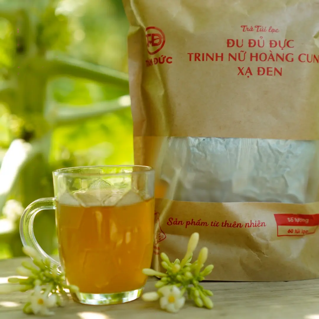 Trà Túi Lọc Hoa Đu Đủ Đực - Trinh Nữ Hoàng Cung - Xạ Đen  Túi 300 Gram 60 Túi Lọc Tea Nước Trà Chè