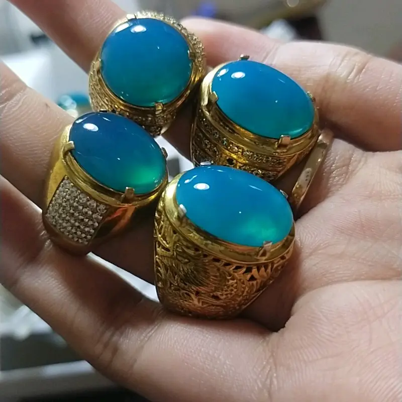 Bacan Doko keistal bodyglash dengan ring perak hndmade mewah di taburi mikro seting zirkon pilihan super cantik 0