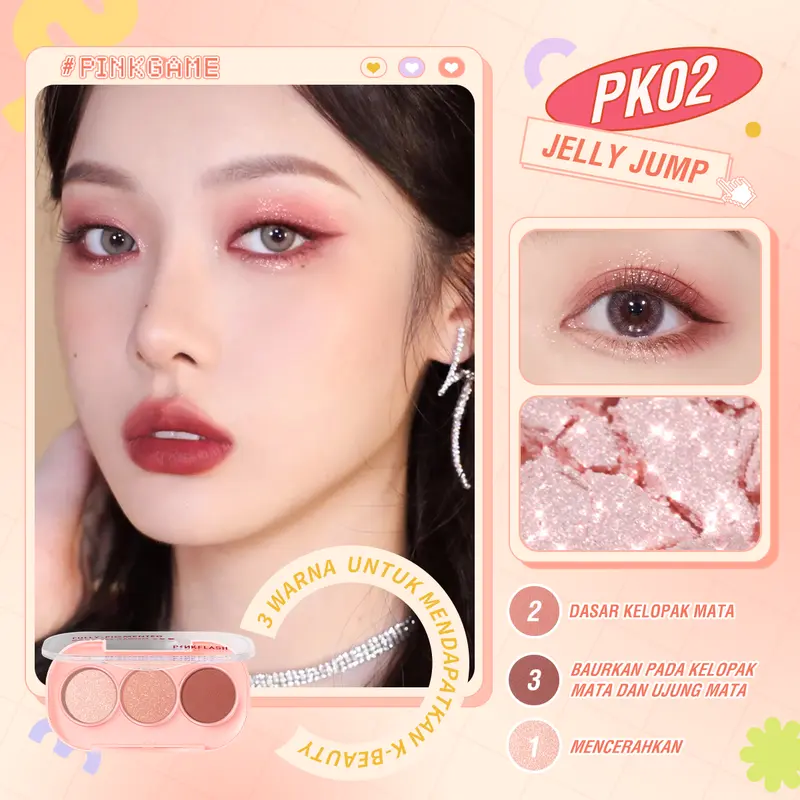 PINKFLASH 3 Shades Eyeshadow Palette Giltter High Pigment Easy To Blend Lasting 11 Eye  Colors E23 Waterproof 1