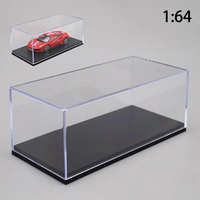 Hộp Trưng Bày Mô Hình Xe Hơi, Tỷ Lệ 1: 64, Vỏ Bảo Vệ Trong Suốt, Làm Bằng Acrylic, Có Nắp Cứng Chống Bụi, Giá Đựng Đồ