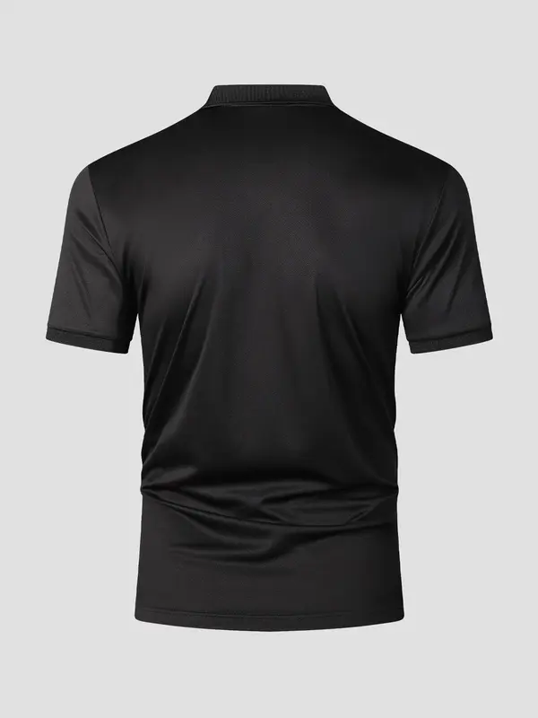 Men's Solid Color Pique Polo Shirt, Regular Fit Casual Breathable Quick Drying Short Sleeve Top for Summer, Men's Clothes for Business Work Daily Wear, Tropical 8
