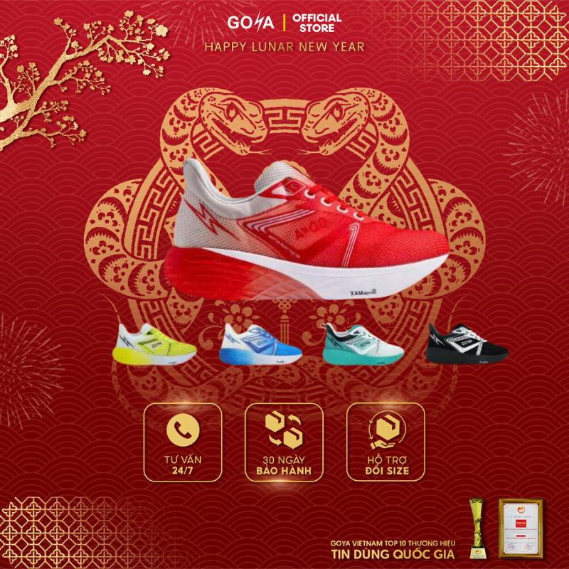 [Sale Lẻ Size] Giày Sneaker thể thao chạy bộ chính hãng GOYA Strides 2 màu Đỏ Trắng đệm êm, thoáng khí, bứt phá trên mọi khung đường hoàn hảo cho nam nữ Tập Chạy Bộ, Tập Thể Dục
