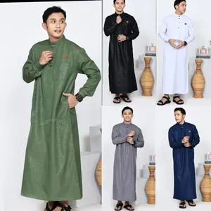 Jubah Manset EMBOS Etnik Haramain Gamis Laki Laki Pria Dewasa Jubah Embos Premium Muslim Remaja