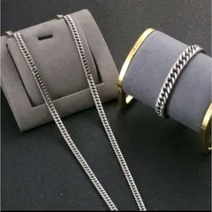 BEST SELLER - best seller | Satu Set kalung gelang 5mm Silver rantai terbaru kalung pria