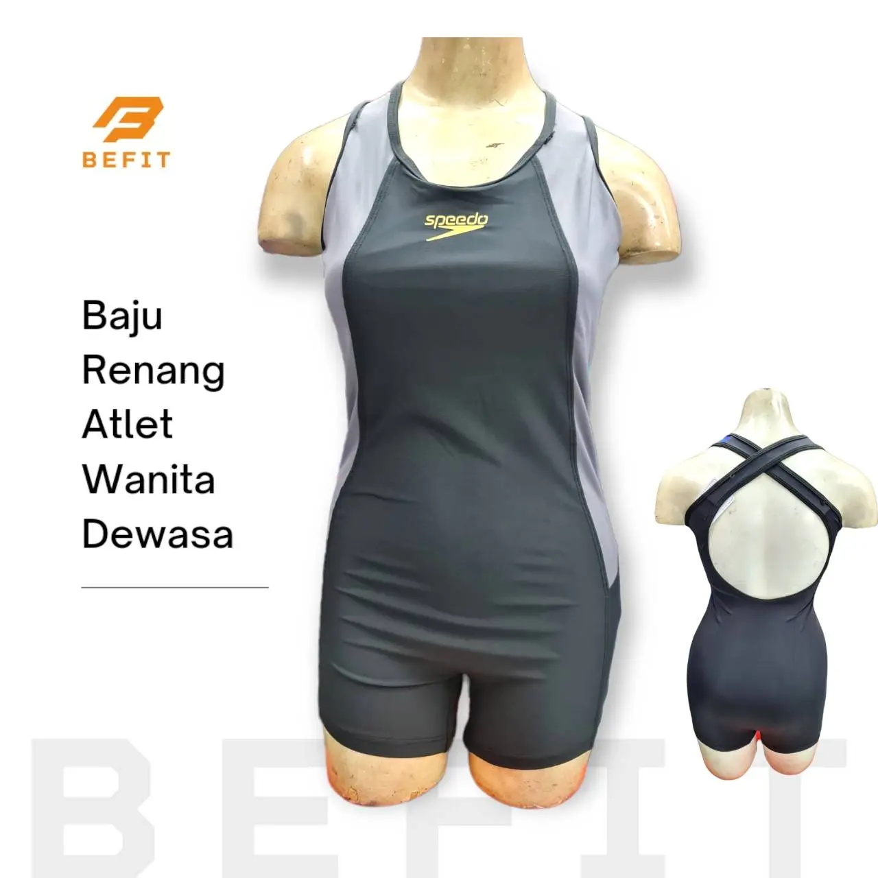 Baju Renang Atlet Wanita + Cup BH / Swimsuit Wanita One Piece