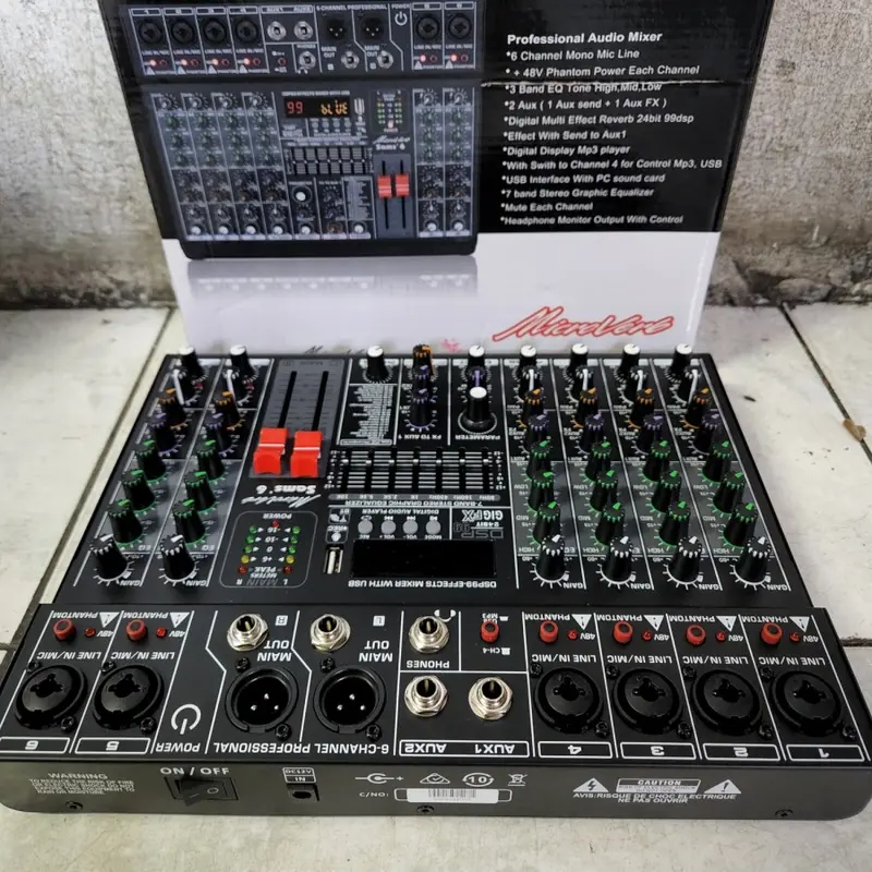 Mixer Audio Microverb Sams 6 Bluetooth 6 Channel 2