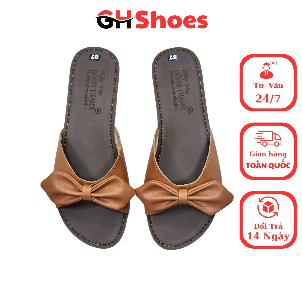 GHShoes VD13 -  \hiệu ngẫu nhiên\  Dép nữ thời trang bản nơ lộn mũi tròn chân đế phẳng (1 cm trở xuống) GiàY DéP Đế Bằng có big size Sandal