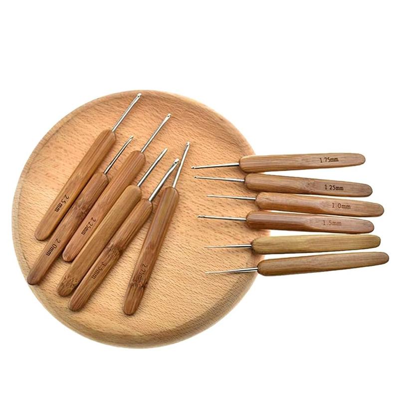 Product Introduction of New Bamboo Wooden Crochet Hooks Small Size Long Knitting Needles Yarn Weave Tool Sweater 12