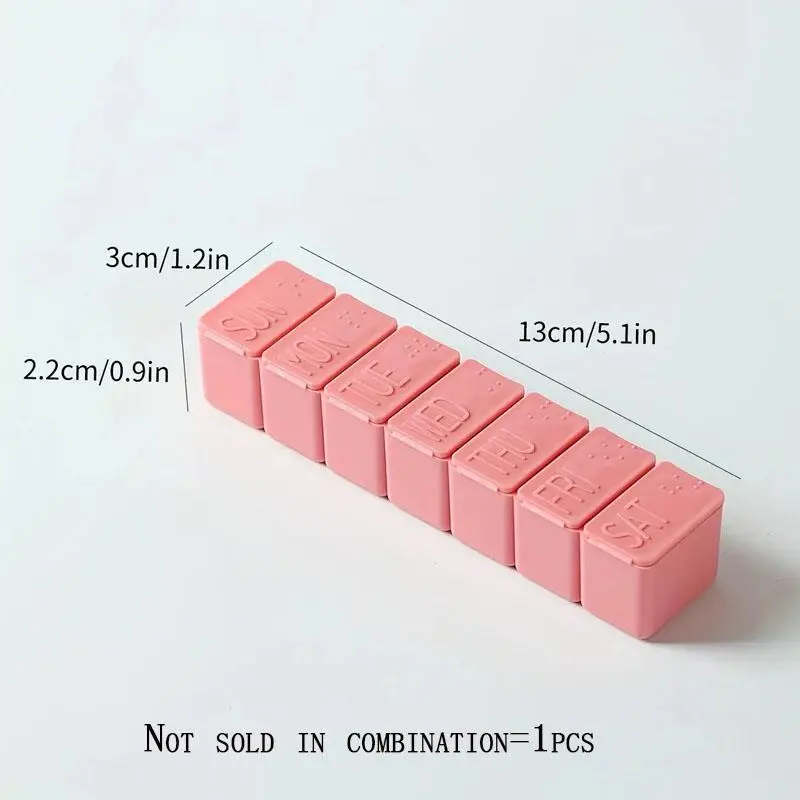 1 Weekly Pill Organizer, 1/2/3 Counts Small Multi-grid Travel Pill Organizer, Storage Box with Lid, Summer Gift Ideas 7