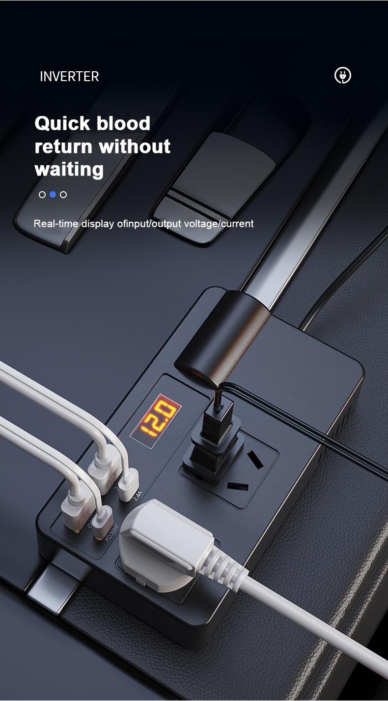 Product Introduction of New car inverter 12v 24v to 220V fast charger USB + PD car power socket converter multifunctional electronic 1