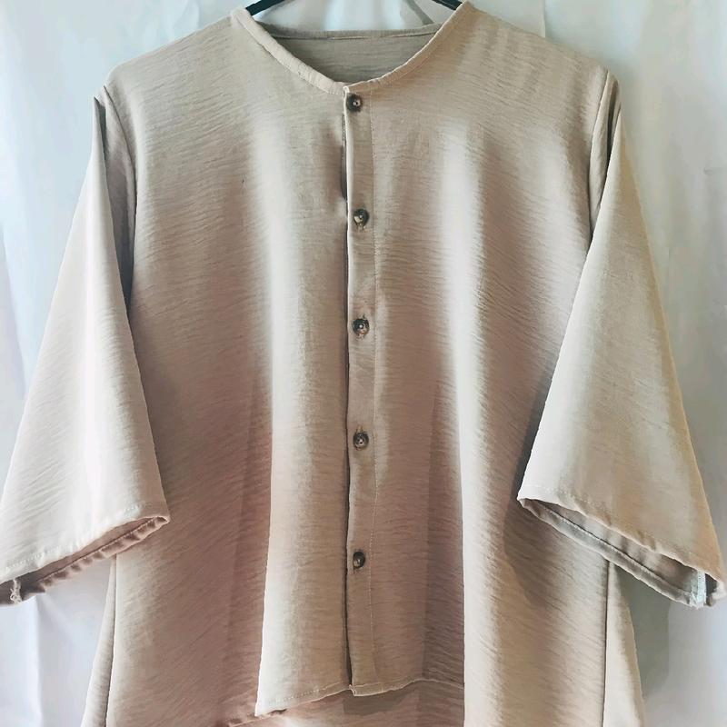 Kemeja WilMi || Atasan Wanita || Kemeja Korean crinkle airflow || Baju Kancing Nyaman Panjang Oversize Basic Santai Linen 2