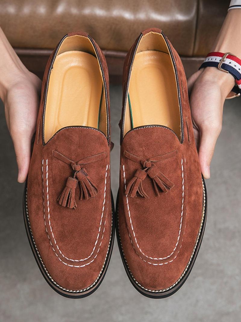Product Introduction of Men's Business Style Solid Color Tassel Decor Dress Shoes, Fashionable Comfortable Loafers for Work Office, Male All-match Shoes for Daily Wear 10
