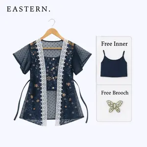 (Free Inner) Outer Kebaya Kutu Baru Nadya lengan Pendek Modern Brukat Premium Baju Kondangan Wisuda