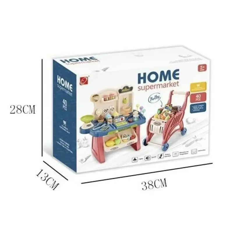 Đồ chơi Siêu Thị Kèm Xe Đẩy cho Bé (40 Chi Tiết) - Quầy Bán Kem Mini Toy 7