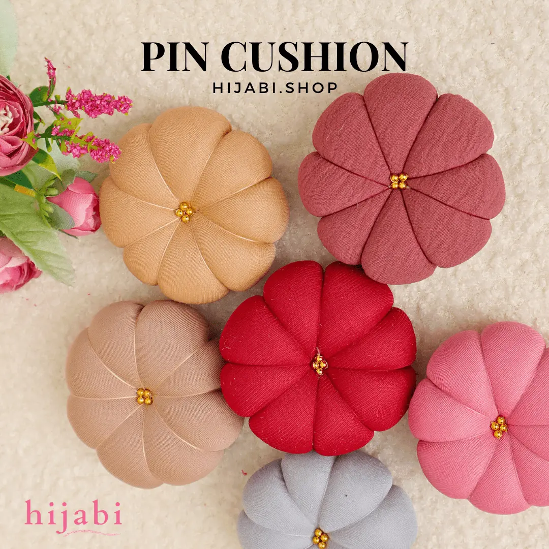 PIN CUSHION BY HIJABI.SHOP | PINCUSHION UNTUK JARUM PENTUL PENITI HIJAB KERUDUNG PASHMINA DIAMETER 7 CM