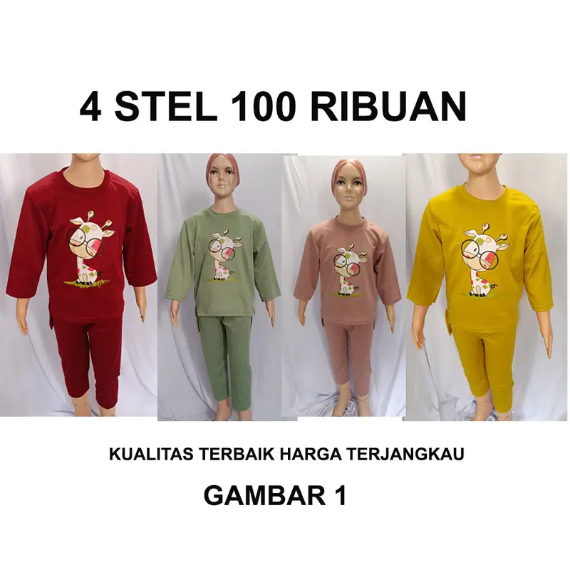 PAKET HEMAT 4 stelan Baju dan Celana anak perempuan Setelan 1