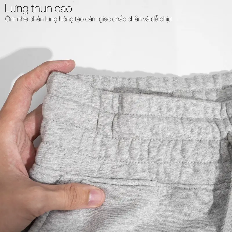 Quần short nam trên gối cạp chun dày T-MAN, quần đùi nam cạp chun chất Nỉ Chân Cua dày dặn cao cấp, co giãn khô thoáng Sport 2