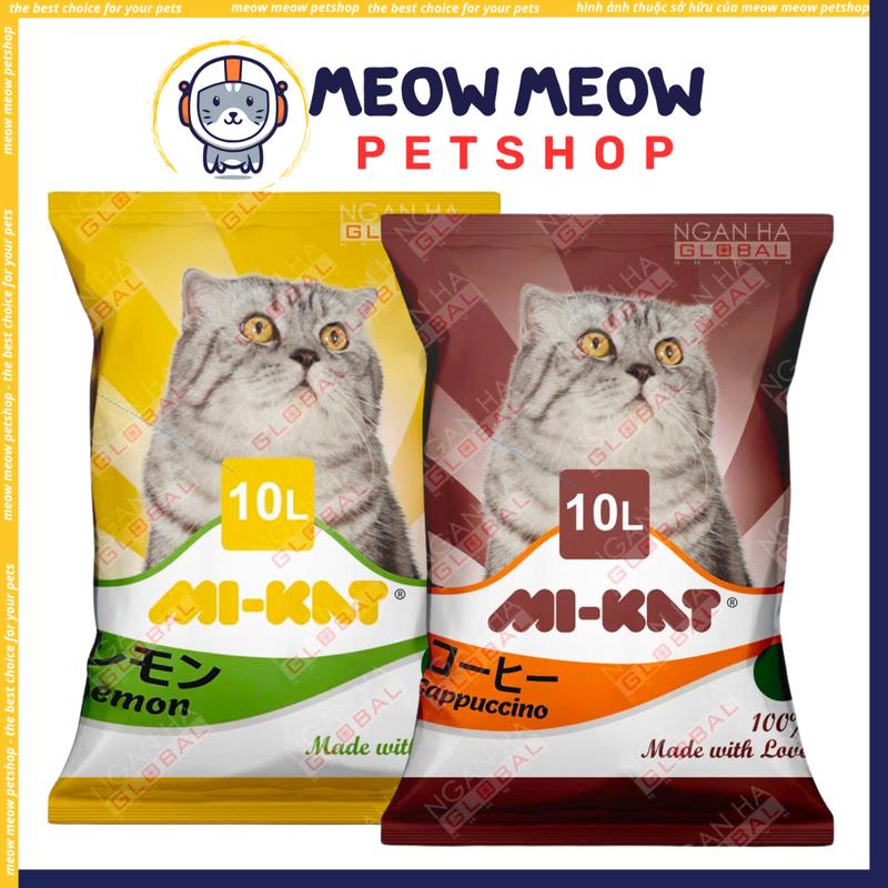 Cát vệ sinh cho mèo cát MIN MIKAT Túi 10L. Cát mèo 8L MIN.