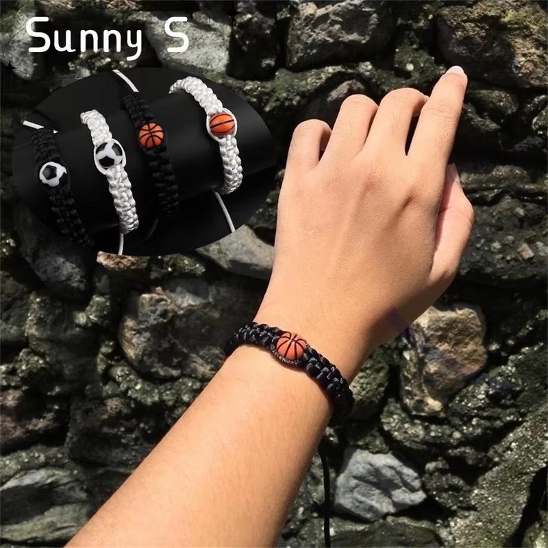 Creative Soccer Baseball Volleyball Charms Bracelets Women Men Adjustable Braided Rope Bracelet Sport Souvenir Bangle Jewelry 1