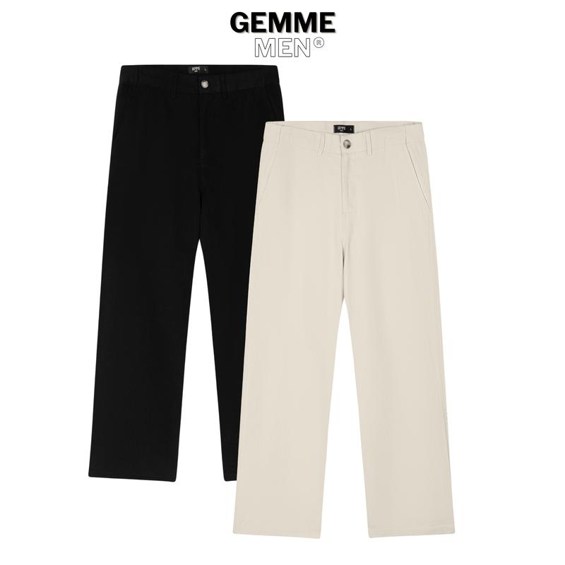 Quần dài Kaki ống suông big size GEMME MEN form ống suông đứng thể thao năng động big size 55 - 130kg