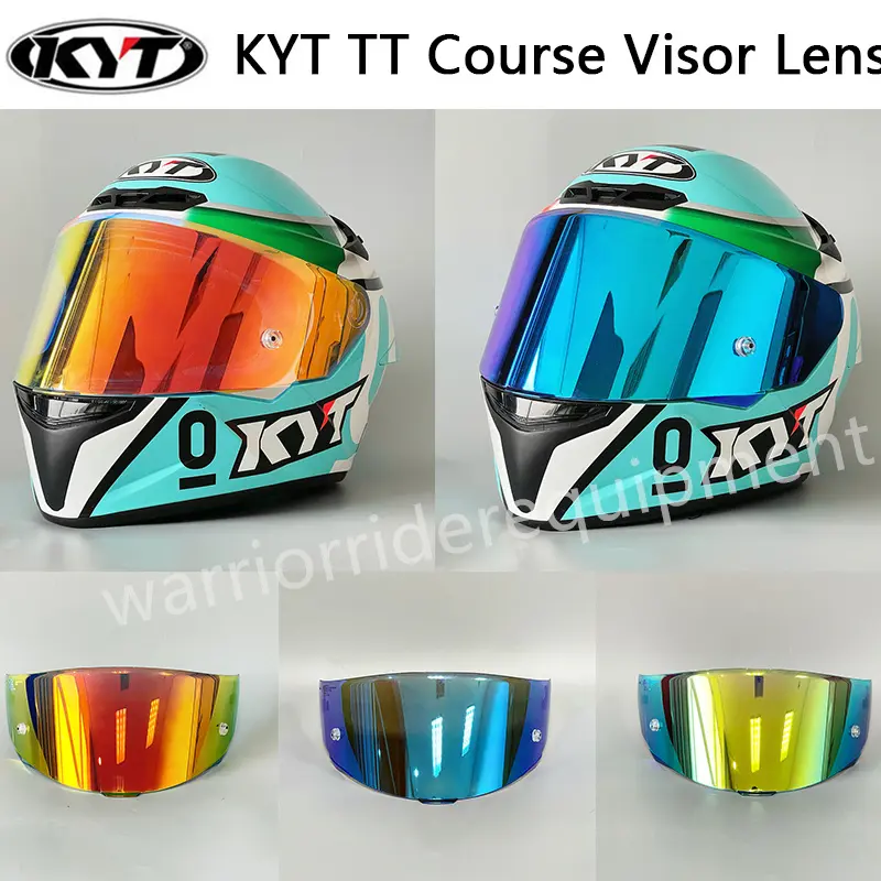 Flat Visor KYT TT COURSE Iridium Gold Silver Red Gold helm motor Motorcycle With Logo