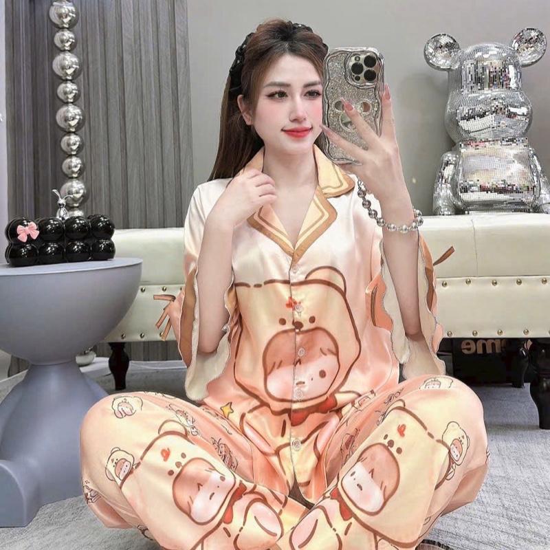 Đồ bộ, đồ ngủ pijama latin tay loe nhiều hoạ tiết siêu dễ thương dưới 62kg 6