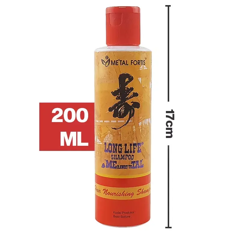 METAL FORTIS Shampo Metal 200 / 100 / 60 ML Hair Nourishing Long Life Shampoo Pembersih Dan Penumbuh Rambut MET Orange 0