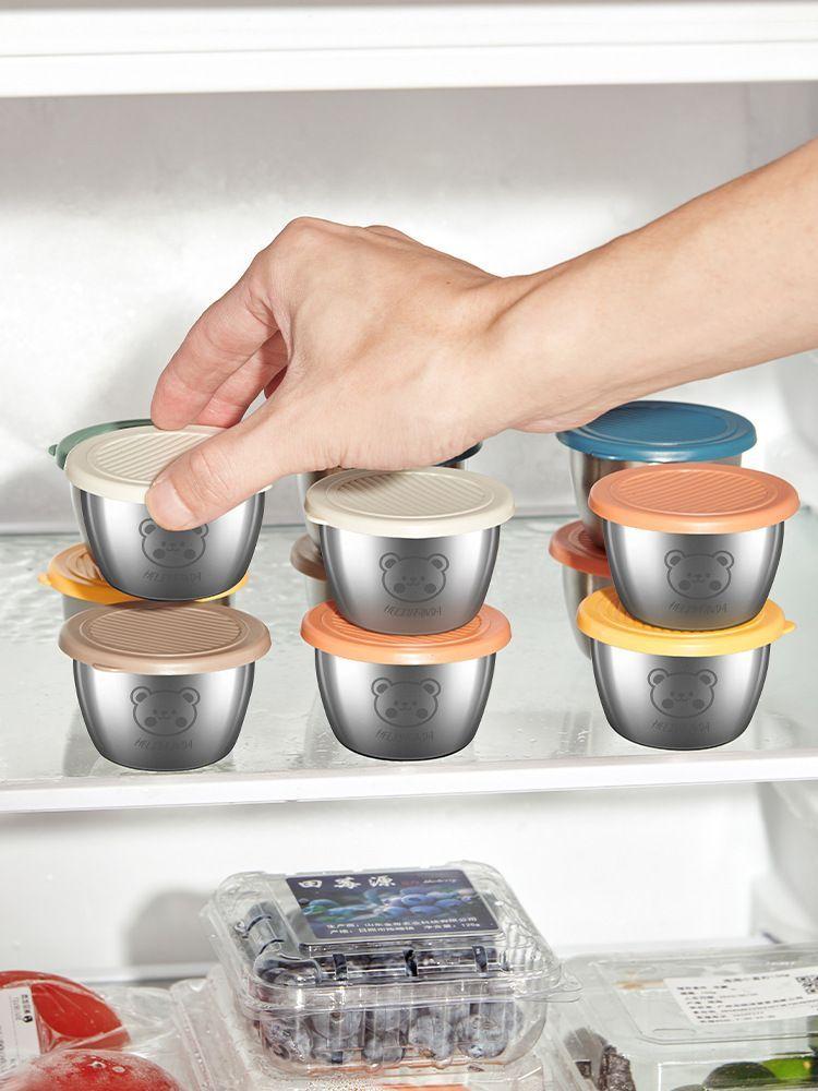 Product Introduction of Stainless steel 304 mini sauce cup with lid, household tomato sauce salad small box, portable outdoor seasoning dipping dish 14