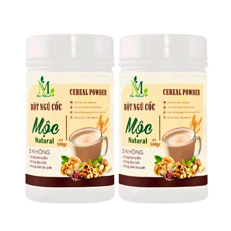 Combo 2 Hộp Bột Ngũ Cốc Mộc Natural Hũ 500g Thực Phẩm Hỗ Trợ Bổ Sung Dinh Dưỡng Ngũ Cốc & Yến Mạch