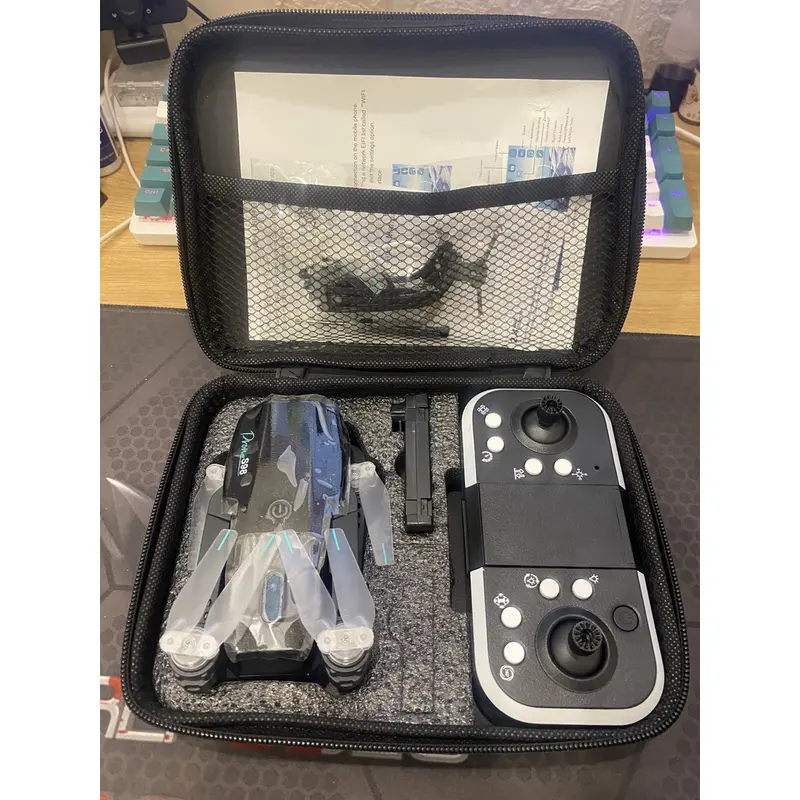 Drone Flycam S98 2 camera kép HD, cảm biến chống va chạm 4 hướng - Fly cam mini giá rẻ pin 1800mAh nhào lộn trên không 1