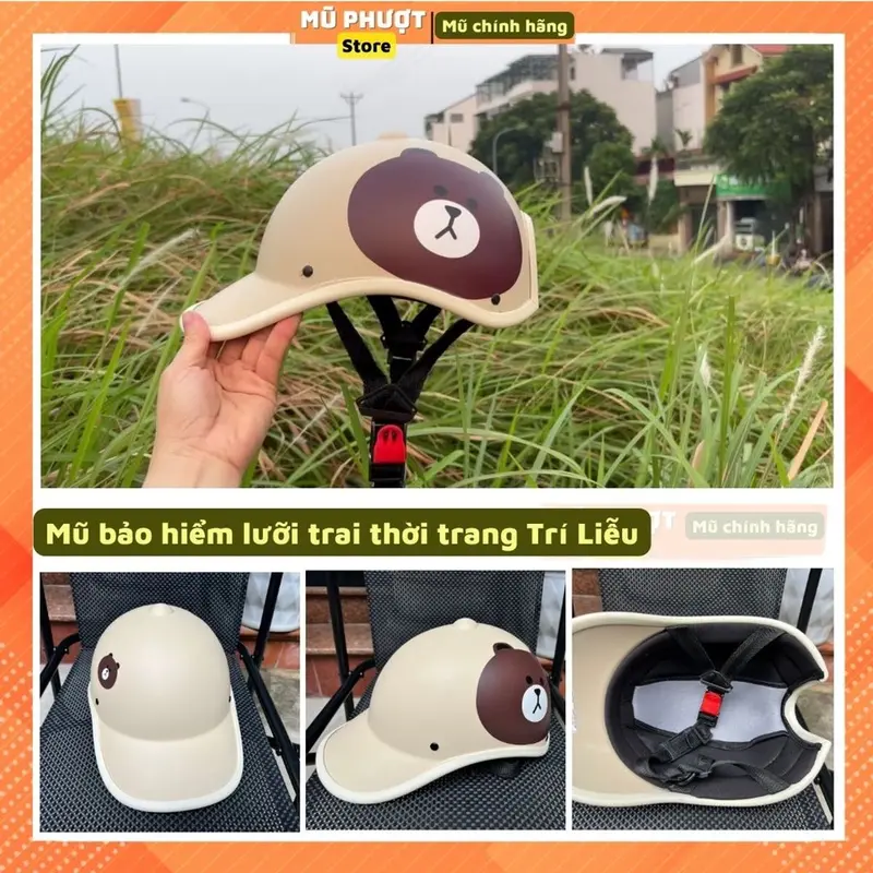 Mũ bảo hiểm nửa đầu luoi trai thời trang nam nữ trí liễu xanh tím than tem hoa cao cấp nhiều màu sắc 2
