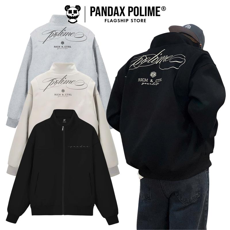 Varsity bomber Jacket nam nữ áo khoác dạ local brand form rộng bóng chày cặp đôi unisex oversize dày dặn Pandax Polime Menswear Navy