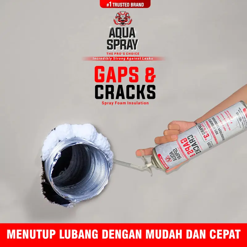 Aqua Spray - Gaps & Cracks 750ml - Foam Spray Penambal Celah dan Lubang Terbaru 4
