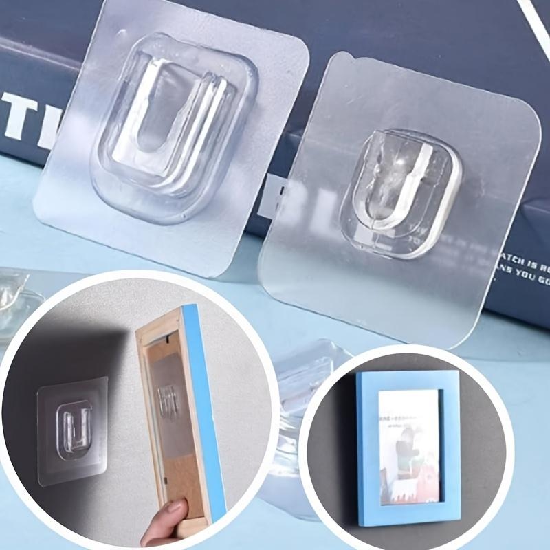 Móc Dính Không Dấu Vết, 10 Cặp, Mạnh Mẽ, Không Cần Khoan, Đa Năng, Chống Thấm Nước, Gia Dụng, Treo Tường, Dính 2