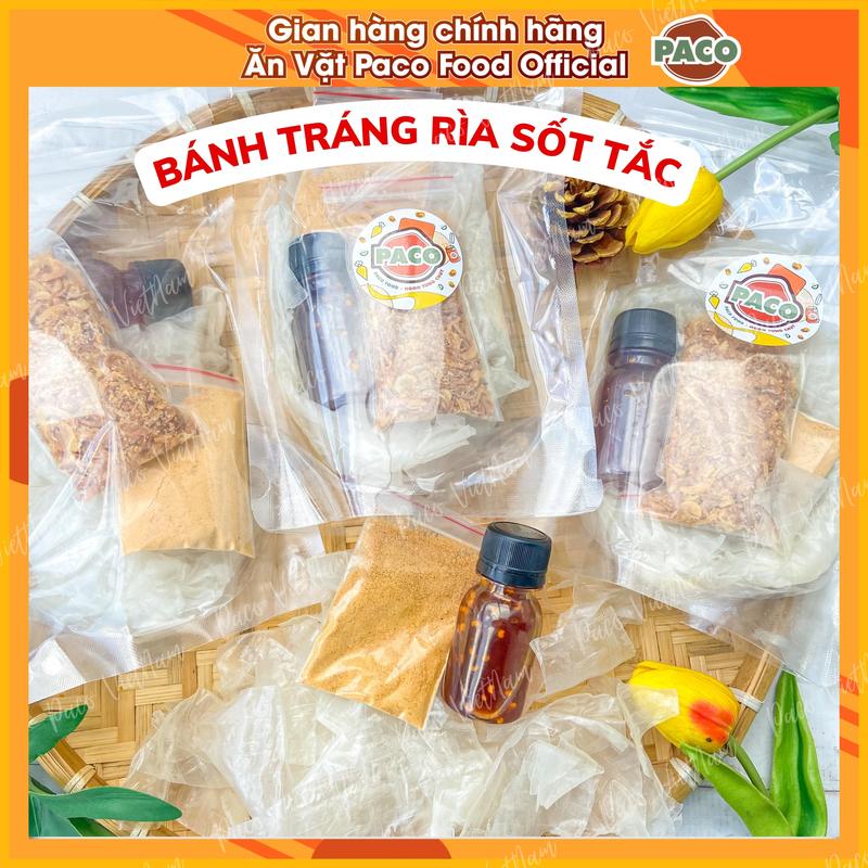 bánh tráng chấm sốt tắc cùng muối nhuyễn hành phi có thể trộn chấm cùng bánh phơi phơi sương rìa dẻo ngon Paco Food Gia Vị Nước Sốt