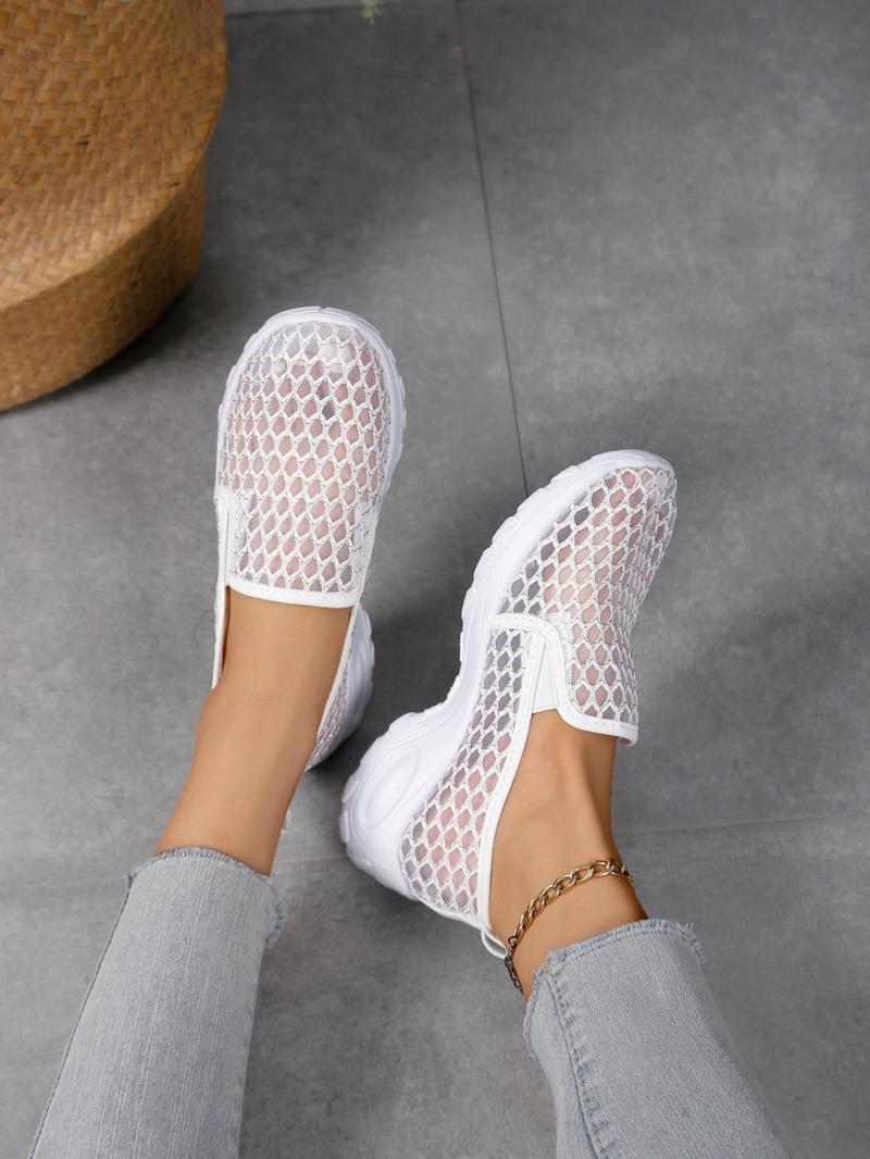 Product Introduction of Women's Fashionable Breathable Mesh Slip on Sandals, Casual Comfortable Sandals for Summer, Lightweight Breathable Shoes for Daily Wear, Girl 3