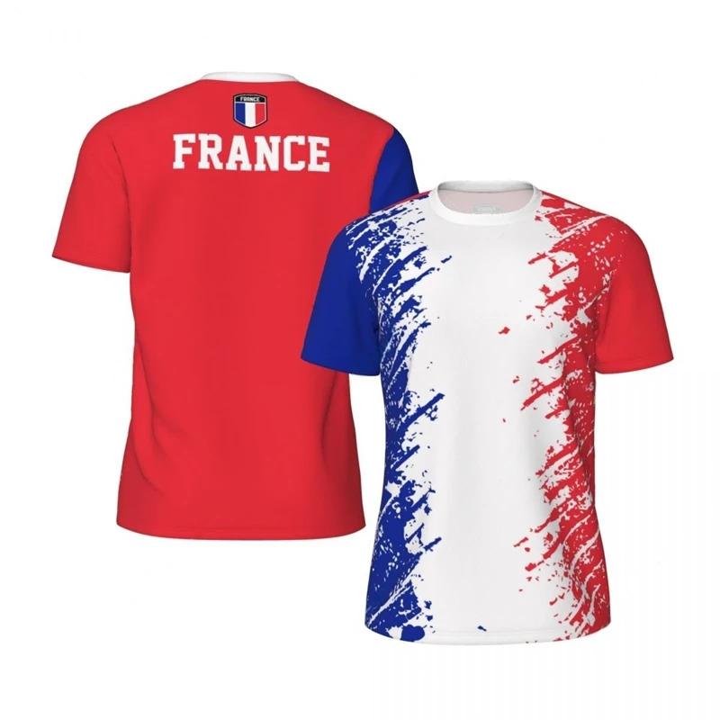 Product Introduction of 2025 France Football Jersey Men T-shirt Sport Casual Short Sleeve Oversized T-shirts Graffiti Print Design Summer Fashion Men's Tee 4