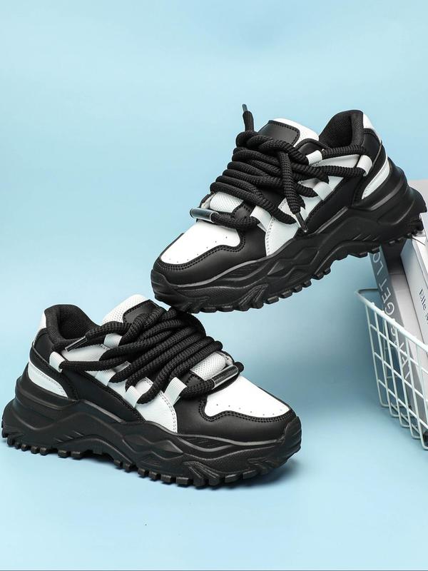 Fashionable Colorblock Lace Up Low Top Sneakers, Casual Breathable Comfortable Sports Running Shoes, All-match Basic Shoes for Daily Wear 7