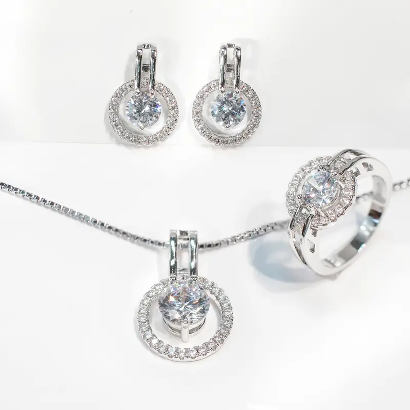 [ Beli 2 Produk Apapun Gratis 1 ] La Vienne - Farida - Set Perhiasan Kalung Cincin Anting Titanium Wanita Anti Karat Aesthetic - Perhiasan Elegan Cantik Mewah 1