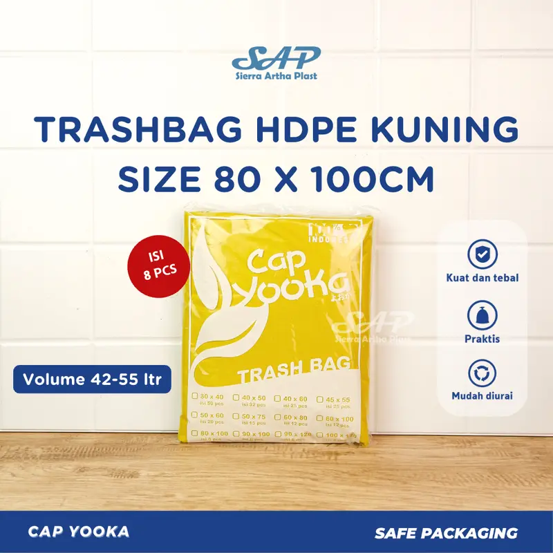 Kantong Sampah KUNING | Trashbag Kuning Medis | Plastik Limbah Rumah sakit Uk. 45x100|60x100|80x100 3