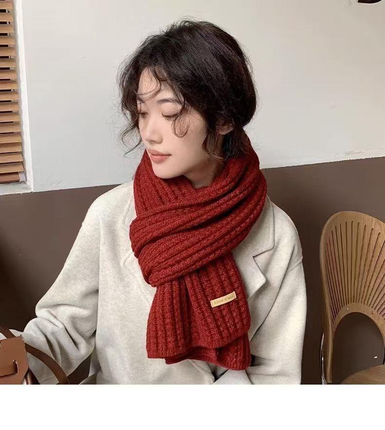 Product Introduction of Women's Wool Knitted Scarf Autumn and Winter Korean Style All-Matching Thickened Warm Shawl Atmosphere High Sense Student Scarf Fashion 10