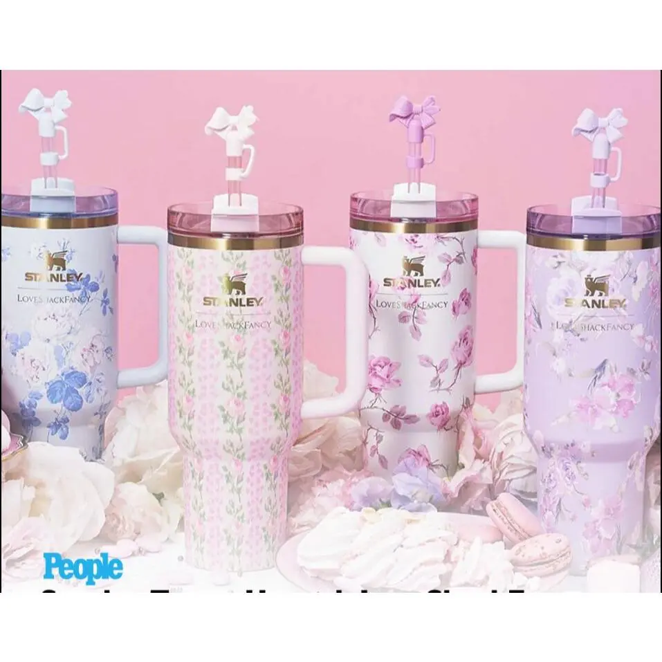 Free Butterfly Bow Straw Cap STANLEY X LOVESHACKFANCY QUENCHER | 40OZ Tumbler With Straw Lids Stainless Steel Coffee vacuum Termos Cup Car Mugs  Birthday Valentine's Day Gifts Cover Drink Reusable Portable Water Bottles Bottles Bottled Insulation Flasks