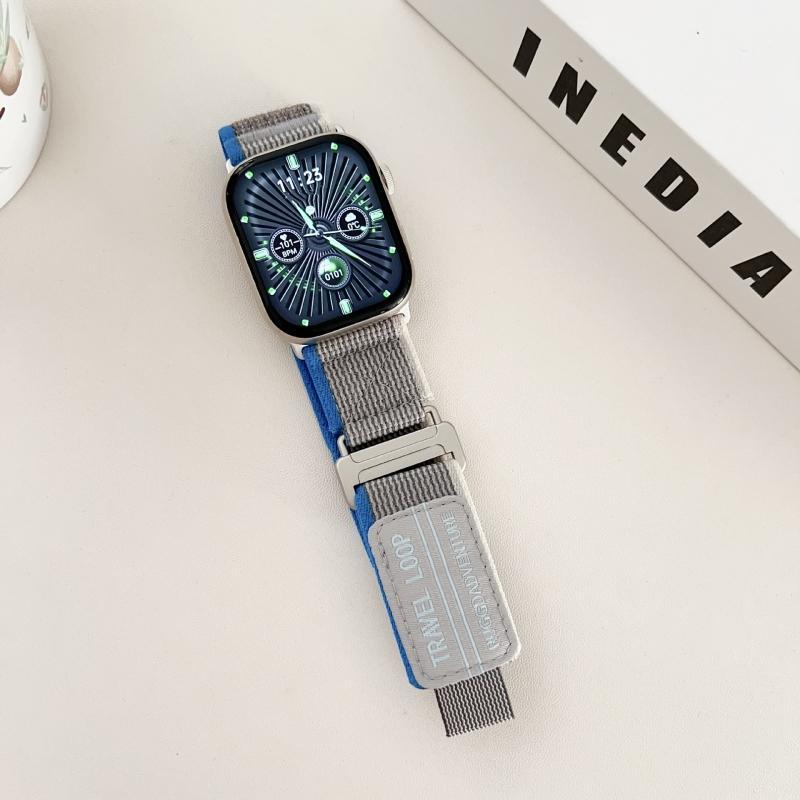 Nylon Braided Watch Band (Band Only), 1 Count Replacement Watch Band Compatible with Apple Watch Series, Smart Watch Accessories 7