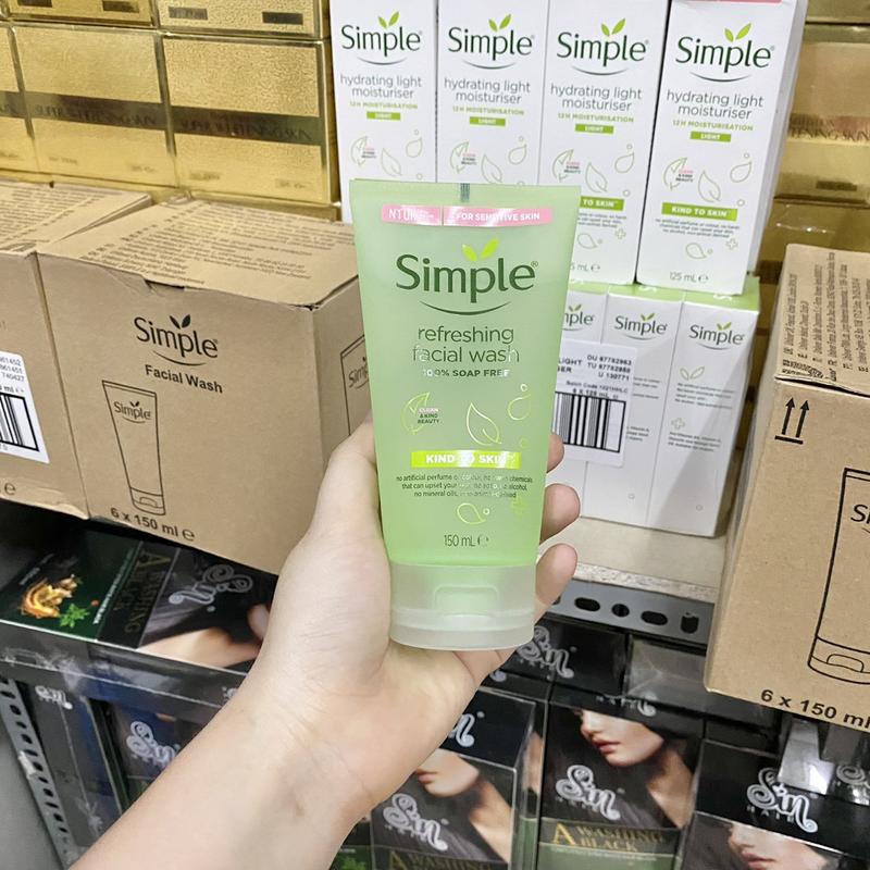 Product Introduction of Combo Sữa Rửa Mặt Và Tẩy Trang Dưỡng Ẩm Cho Da Dầu Mụn Nhạy Cảm Simple Kind To Skin Refreshing Facial Wash 150ml Skincare | sữa rửa mặt trắng da giảm mụn | Sữa rửa mặt dậy thì 5